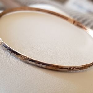 10K Yellow and White Gold Bangle Bracelet